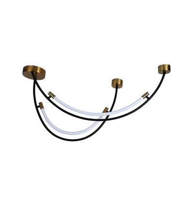 V-TAC 20W hængelampe - LED, L100x60cm, 4000K, sort+messing, hus