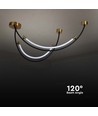 20W LED pendel / loftlampe, L100x60cm - 2500lm, sort og guld, IP20, inkl. lyskilde