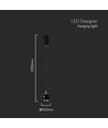 9W LED pendel - Sort, 1000lm, 10x10x100cm, IP20 indendørs, inkl. lyskilde