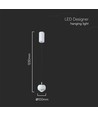 9W LED pendel - 10x10x100cm, 111lm/W, hvid, 120 grader, inkl. lyskilde