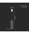 13W LED pendel, 40cm - Hvid, 4000K, 1500lm, IP20 indendørs