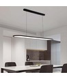 24W LED pendel, 80x100cm - Sort, 3000lm, 120 grader, inkl. lyskilde