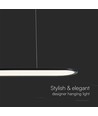 24W LED pendel, 80x100cm - Sort, 3000lm, 120 grader, inkl. lyskilde