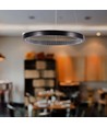 19W hængelampe - LED, 40cm, 3000K, krystal akryl, indvendig, sort, hus