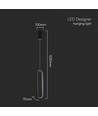 13W LED Hængende Lampe - 40cm, 4000K, Sort hus