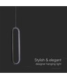 13W oval LED pendel, 40cm - Sort, moderne design, IP20 indendørs