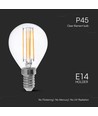 E14 6W LED kronepære - P45, filament, klart glas, 600lm