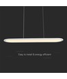 24W LED pendel / hængelampe - 80x104cm, 3000lm, hvid, 4000K, inkl. lyskilde
