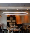 24W LED pendel / hængelampe - 80x20x100cm, 2760lm, hvid krop, 3000K