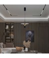9W LED pendel / hængelampe - 4000K, 1000lm, sort/guld, 30x320cm, inkl. lyskilde
