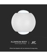 2W LED up/down væglampe - IP54, hvid, 4000K, aluminium, 4,2 x 4 cm, inkl. lyskilde