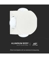 4W rund LED væglampe med 4 lysstråler - IP54, hvid, 3000K, 4-vejs lys, moderne design