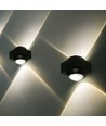 2W LED væglampe med op/ned lys - IP54, sort, COB LED, 4000K, 4x4x4cm