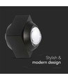 2W LED væglampe med op/ned lys - IP54, sort, COB LED, 4000K, 4x4x4cm