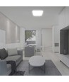 V-Tac 18W LED loftslampe - IP44, 25 x 25cm, højde 6,5cm, hvid kant, inkl. lyskilde