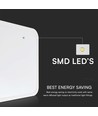 24W LED loftslampe - 29,5 x 29,5cm, IP44, firkantet, hvid kant