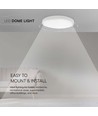 18W LED loftlampe / væglampe - Ø22,5cm, IP44, hvid kant, rund, 1830lm