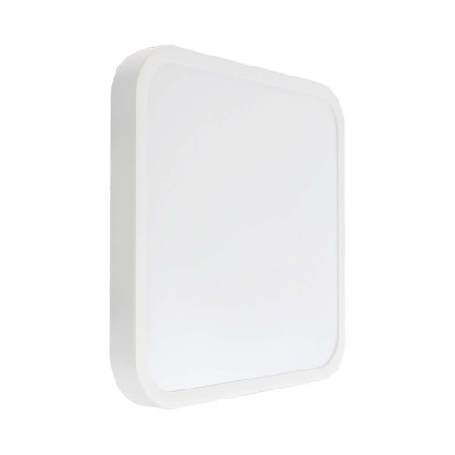 18W LED Dome Lys - Mikrobølge Sensor, 4000K, Kvadratisk, Hvid Ramme, IP44