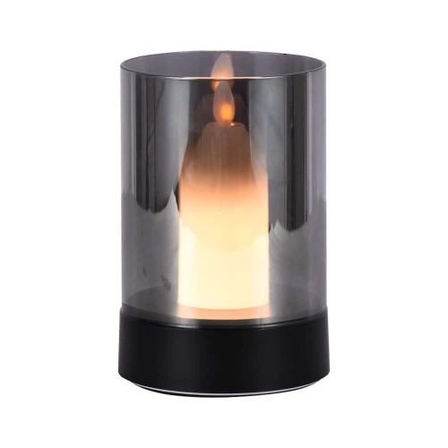 2W LED genopladelig bordlampe, bevægelses dæmper - Sort/røgfarvet, 3000K, 360 grader, elegant design