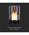 2W LED genopladelig bordlampe, bevægelses dæmper - Sort/røgfarvet, 3000K, 360 grader, elegant design