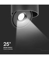 20W Justerbar Påbygningsspot Ø14,8cm - RA90, 3-i-1 CCT, Sort
