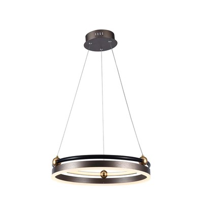 20W LED designer pendel - Enkelt ring, 3000K, kaffe farve, 2400lm