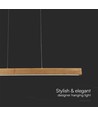 12W LED pendel i træ - 4000K, 80cm, inkl. lyskilde