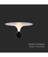9W LED designer pendel - 3000K, 1000lm, hvid/sort, justerbar højde, inkl. lyskilde