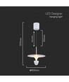 9W LED hængelampe - 30x320x100cm, 3000K, ren hvid, hus
