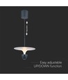 9W LED Hængelampe - 30x320x100cm, 3000K, Hvid+Grå, hus