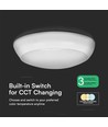 8W/16W/20W LED sensorlampe med Samsung chip - 3-i-1 CCT, IP65, Ø32cm, mikrobølge sensor, hvid kant