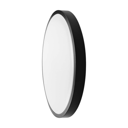 18W LED sensorlampe - IP44, Ø29,5cm, Sort kant, indbygget sensor, fjernbetjening, inkl. lyskilde