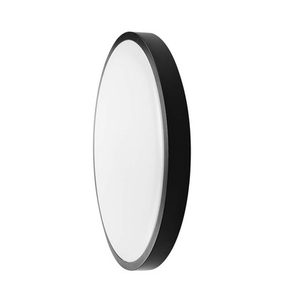 18W LED loftlampe med sensor - Ø22,5cm, IP44, sort kant, 4000K, mikrobølge sensor