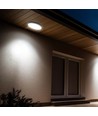 18W LED loftlampe med sensor - Ø22,5cm, IP44, sort kant, 4000K, mikrobølge sensor