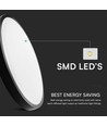 18W LED loftlampe med sensor - Ø22,5cm, IP44, sort kant, 4000K, mikrobølge sensor