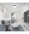 36W LED sensorlampe - Ø42cm, IP44, sort kant, indbygget mikrobølge sensor