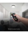 36W LED sensorlampe - Ø42cm, IP44, sort kant, indbygget mikrobølge sensor