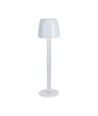 3W LED Bordlampe - Touch Dæmpbar, Transparent Stang, 3000K, Hvid Hus