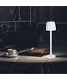 3W genopladelig LED bordlampe, touch dæmpbar - 310lm, 3000K, sort/transparent, højde 37cm