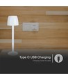 3W genopladelig LED bordlampe, touch dæmpbar - 310lm, 3000K, sort/transparent, højde 37cm