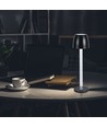 3W LED Bordlampe - Touch Dæmpbar Transparent Stang, 3000K, Sort Hus