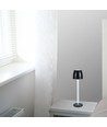 3W LED Bordlampe - Touch Dæmpbar Transparent Stang, 3000K, Sort Hus