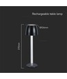 3W LED Bordlampe - Touch Dæmpbar Transparent Stang, 3000K, Sort Hus
