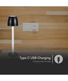3W LED Bordlampe - Touch Dæmpbar Transparent Stang, 3000K, Sort Hus