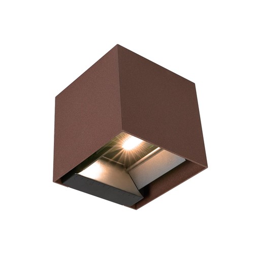 9W Solcelle væglampe - IP65, 4000K, Cortenfarvet, COB, PIR sensor