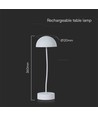 3W LED Bordlampe - Touch Dæmpbar, 3000K, hvid, Hus