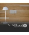 3W genopladelig LED bordlampe med touch dæmp - 3000K, hvid, 5V, inkl. batteri