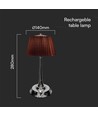 1,5W LED Bordlampe - Touch Dæmpbar, 3i1, Krom, Brun