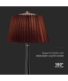 1,5W LED bordlampe, touch dæmpbar, Brun skærm - CCT, genopladelig, Krom, inkl. batteri og USB-C stik