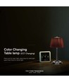 1,5W LED bordlampe, touch dæmpbar, Brun skærm - CCT, genopladelig, Krom, inkl. batteri og USB-C stik